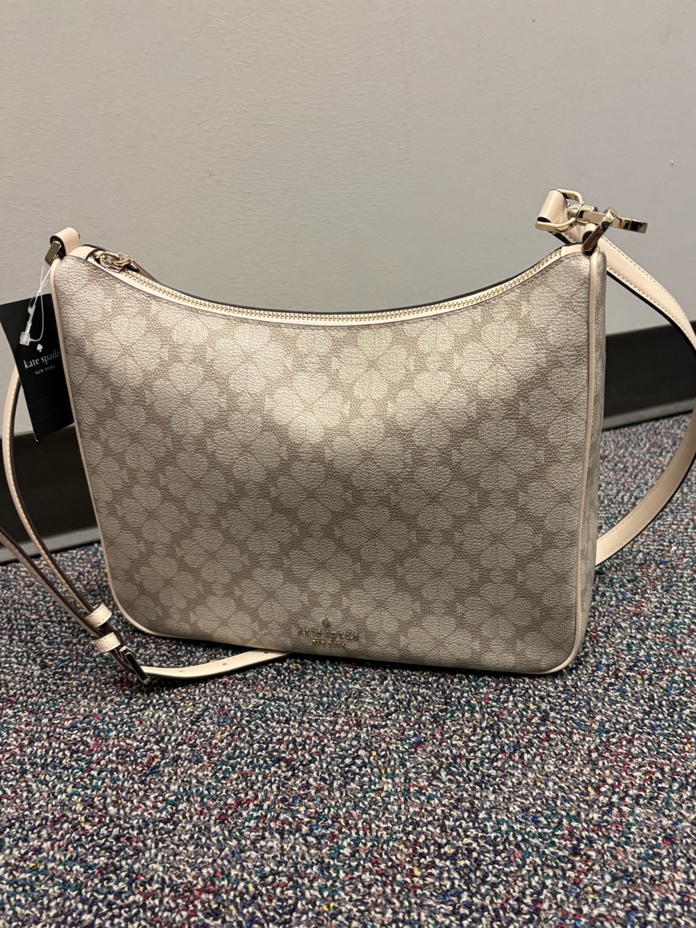 kate spade Cream Logo-Print Crossbody Bag